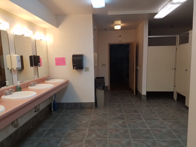 Restrooms are all similar to this in the Mission Dorm.